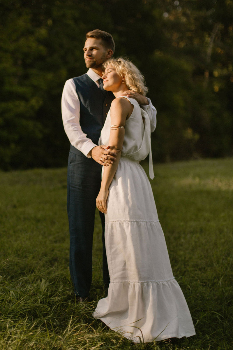 Linen Bridal Dress