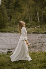 Wrap Around Linen Wedding Dress