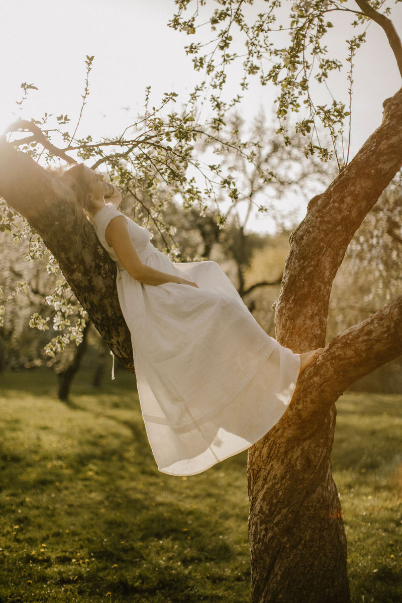 Linen Goddess Wedding Dress