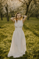 Linen Goddess Wedding Dress