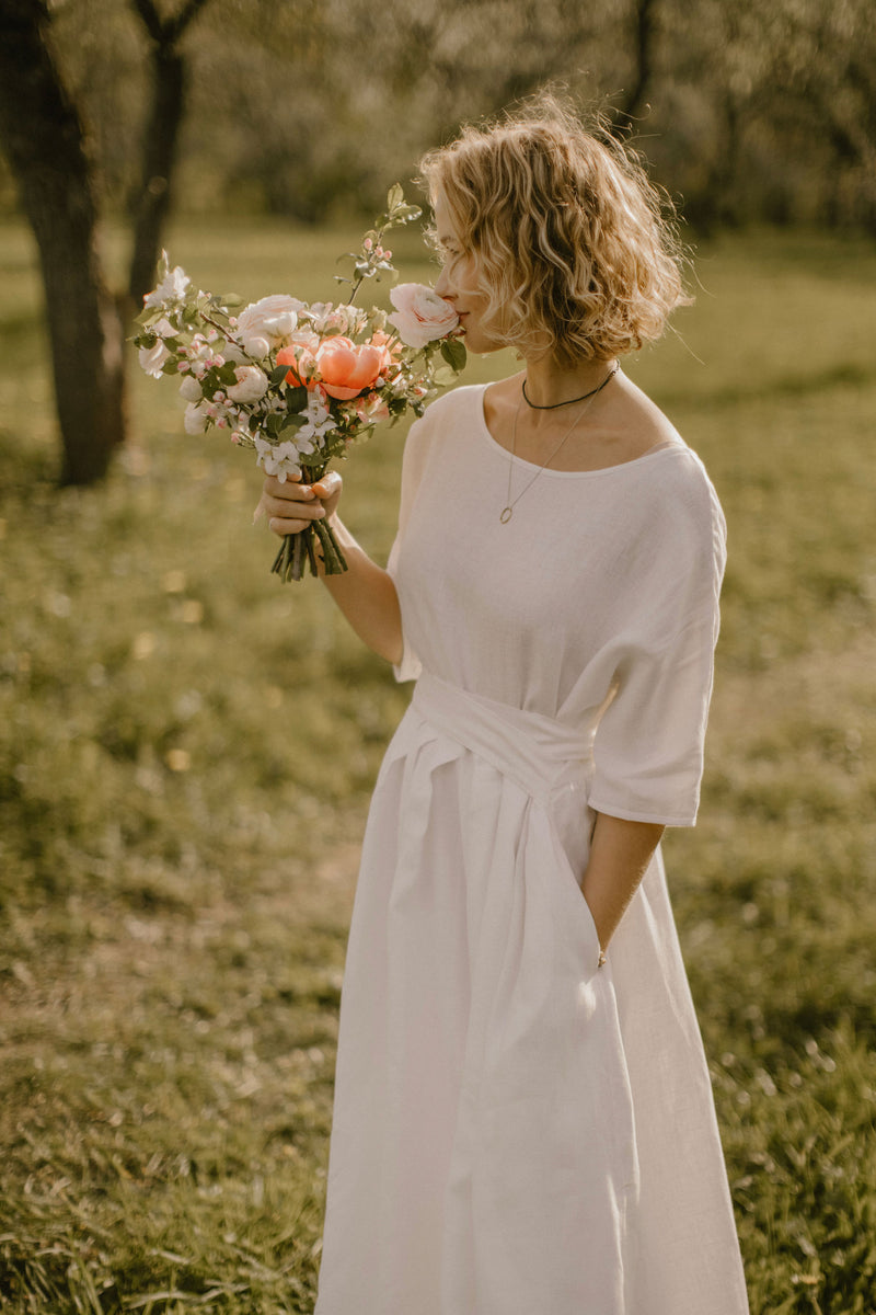 Linen Boho Wedding Dress