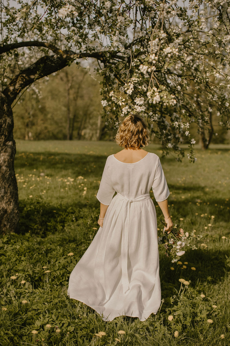 Linen Boho Wedding Dress