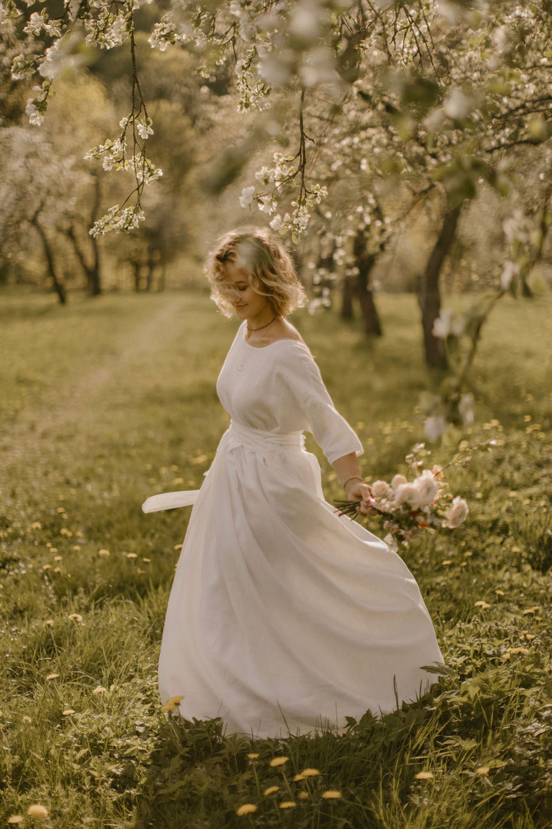 Linen Boho Wedding Dress