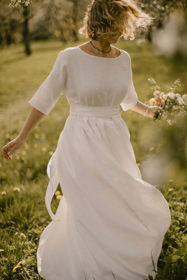 Linen Boho Wedding Dress