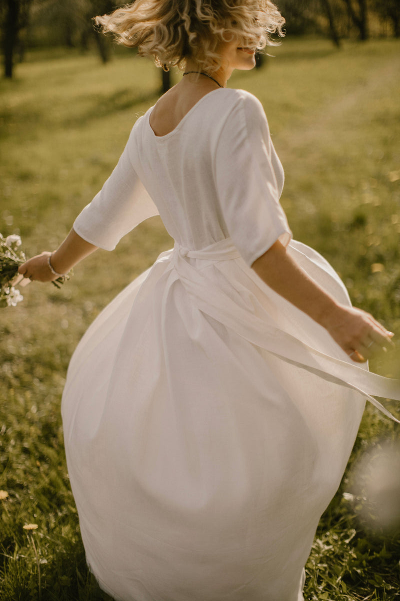 Linen Boho Wedding Dress