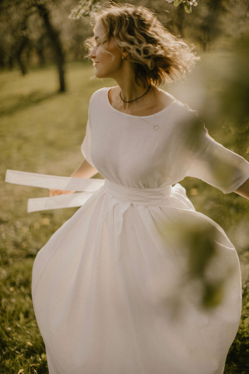 Linen Boho Wedding Dress